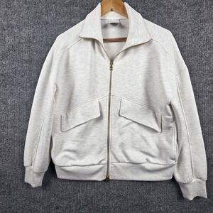 VARLEY Garcia Zip Through DoubleSoft XXS Jacket Sweatshirt Ivory OVERSIZED